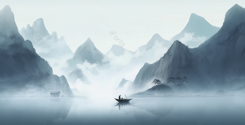 手绘中国风意境水墨山水画,插画/手绘图,插画/手绘图库,插画/手绘图下载,插画/手绘